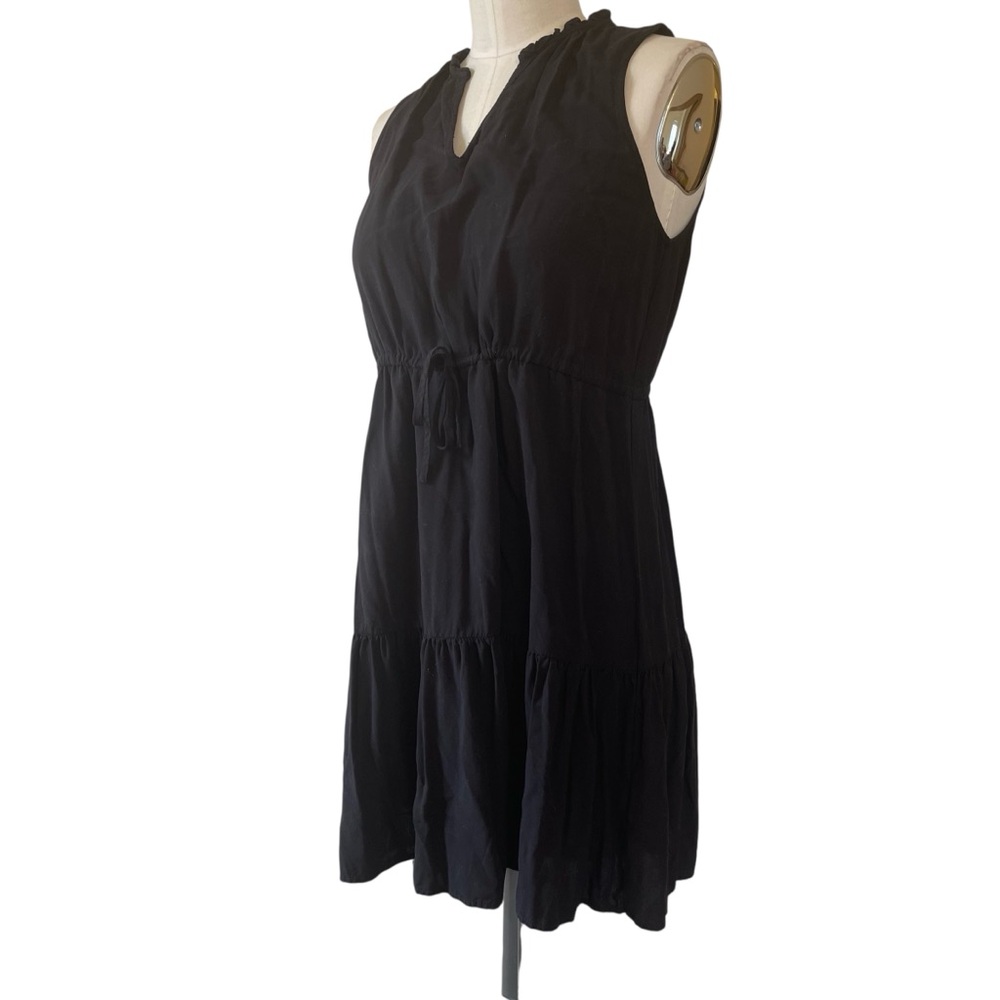 ❤️ GAP Black Ruffled High Neck Mini Dress - Picture 3 of 8
